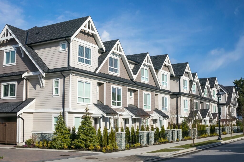 Photo of a row of townhomes